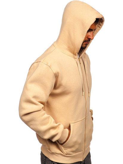 Sudadera abierta gruesa con capucha para hombre beige Bolf 2008