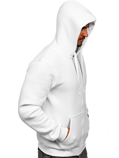 Sudadera abierta gruesa con capucha para hombre blanco Bolf 2008