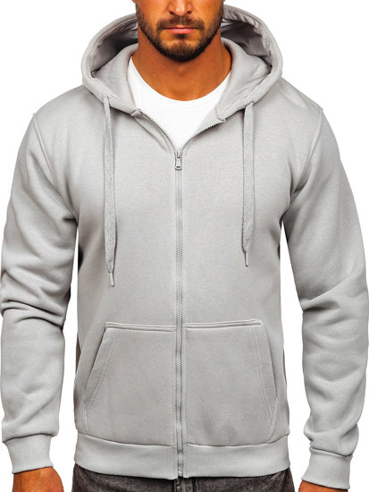 Sudadera abierta gruesa con capucha para hombre gris Bolf 2008