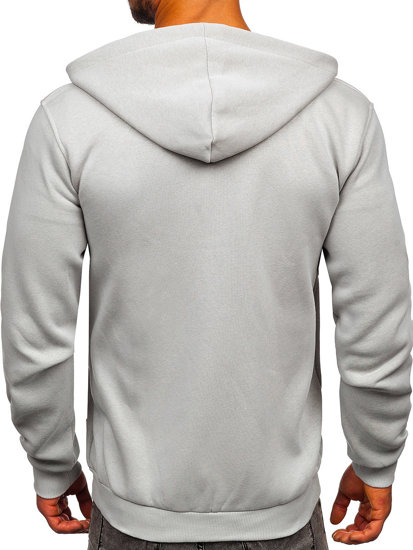 Sudadera abierta gruesa con capucha para hombre gris Bolf 2008