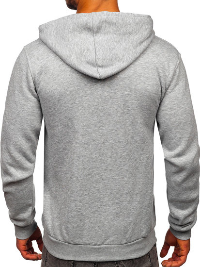 Sudadera abierta gruesa con capucha para hombre gris oscuro Bolf 2008