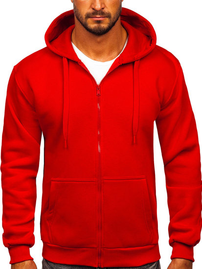 Sudadera abierta gruesa con capucha para hombre rojo Bolf 2008