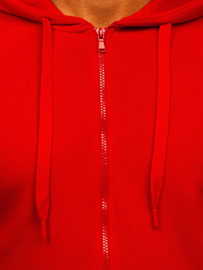 Sudadera abierta gruesa con capucha para hombre rojo Bolf 2008