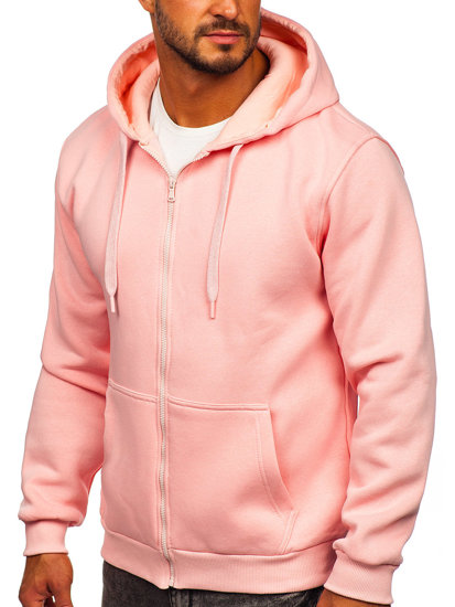 Sudadera abierta gruesa con capucha para hombre rosa claro Bolf 2008