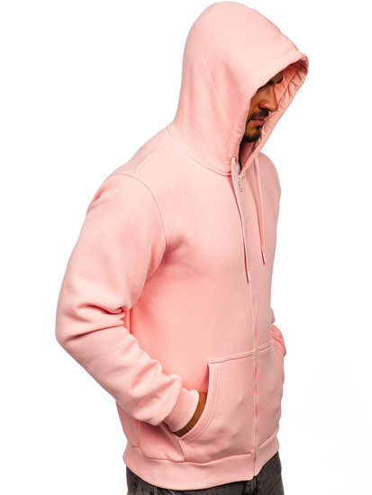 Sudadera abierta gruesa con capucha para hombre rosa claro Bolf 2008