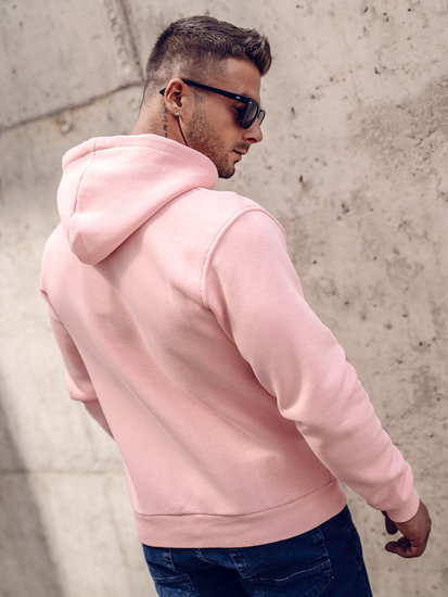 Sudadera abierta gruesa con capucha para hombre rosa claro Bolf 2008A