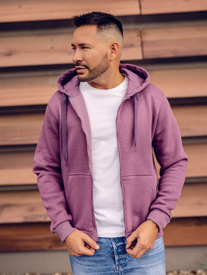 Sudadera abierta gruesa con capucha para hombre violeta Bolf 2008A