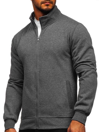 Sudadera abierta sin capucha para hombre antracita Bolf B2002