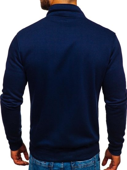 Sudadera abierta sin capucha para hombre azul oscuro Bolf B002