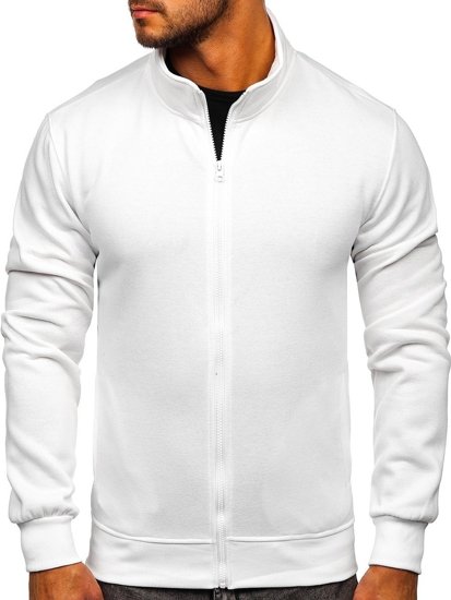 Sudadera abierta sin capucha para hombre blanco Bolf B2002