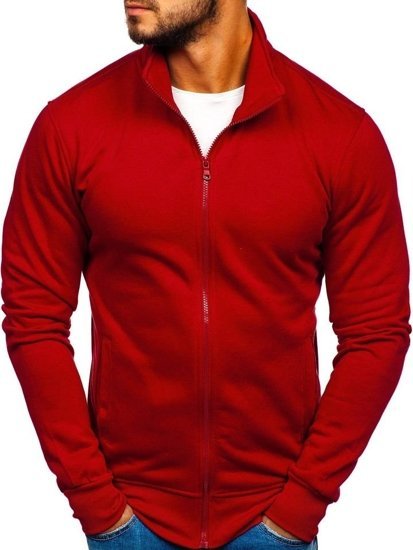 Sudadera abierta sin capucha para hombre color burdeos Bolf B002