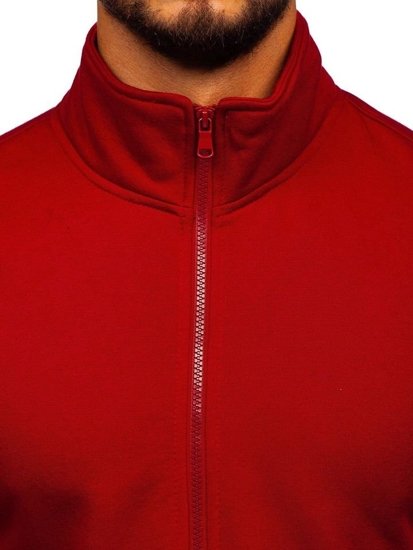 Sudadera abierta sin capucha para hombre color burdeos Bolf B002