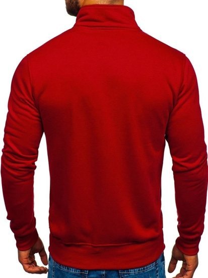 Sudadera abierta sin capucha para hombre color burdeos Bolf B002