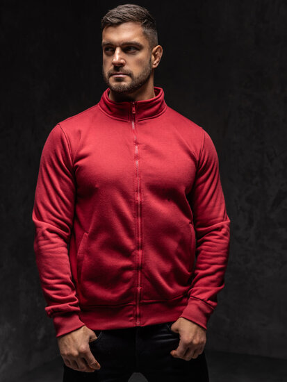 Sudadera abierta sin capucha para hombre color burdeos Bolf B002