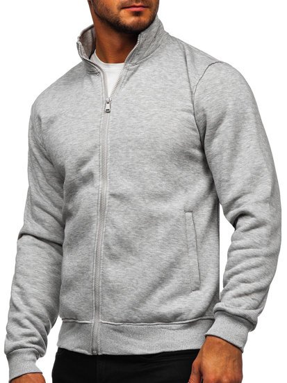 Sudadera abierta sin capucha para hombre color gris Bolf B002