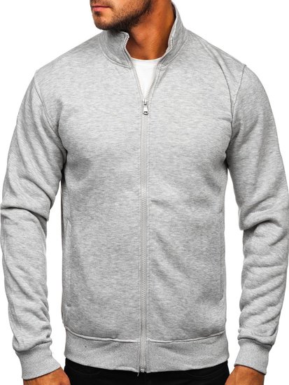 Sudadera abierta sin capucha para hombre color gris Bolf B002