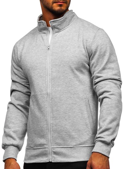 Sudadera abierta sin capucha para hombre gris Bolf B2002