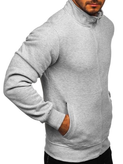 Sudadera abierta sin capucha para hombre gris Bolf B2002