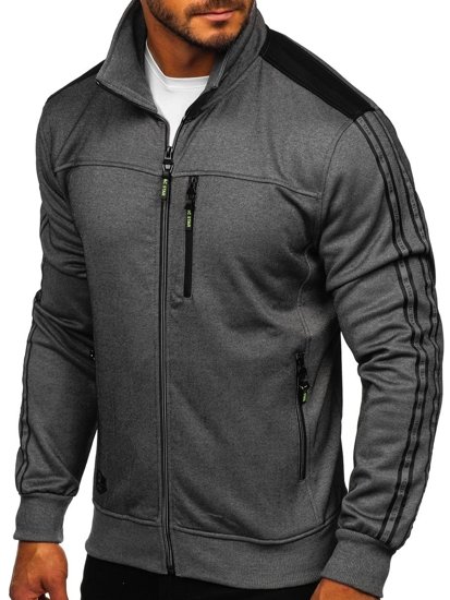 Sudadera abierta sin capucha para hombre gris Bolf TC987