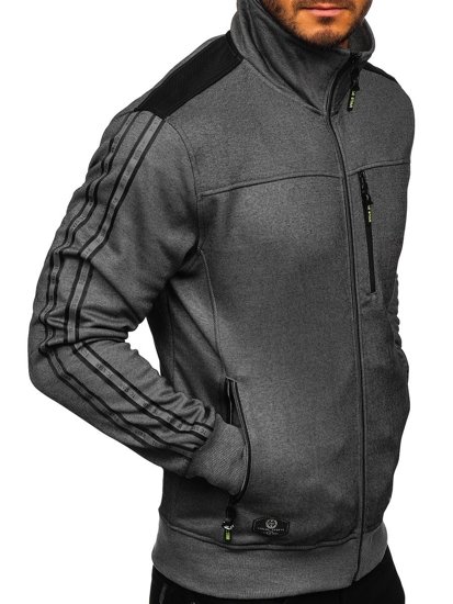 Sudadera abierta sin capucha para hombre gris Bolf TC987