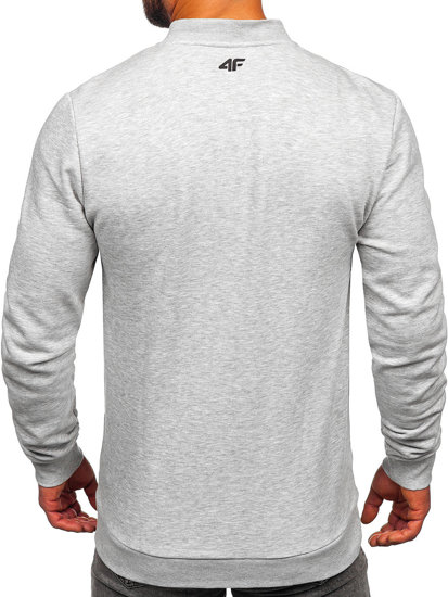 Sudadera abierta sin capucha para hombre gris claro 4F BLM351