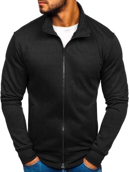 Sudadera abierta sin capucha para hombre negra Bolf B002