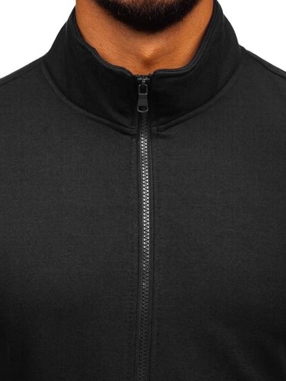 Sudadera abierta sin capucha para hombre negra Bolf B002