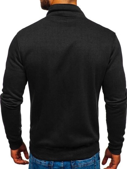 Sudadera abierta sin capucha para hombre negra Bolf B002