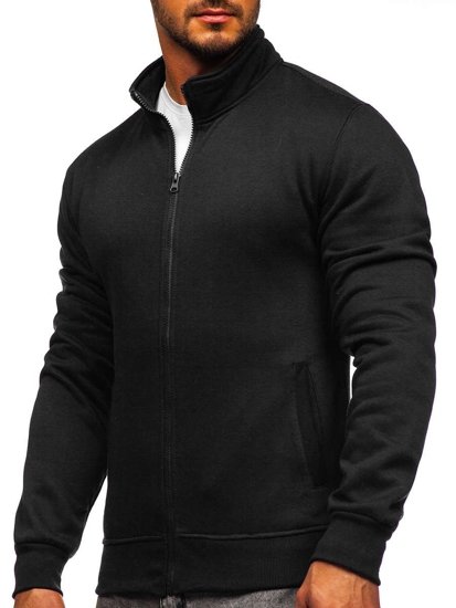 Sudadera abierta sin capucha para hombre negro Bolf B2002