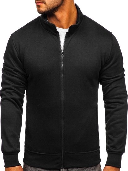 Sudadera abierta sin capucha para hombre negro Bolf B2002