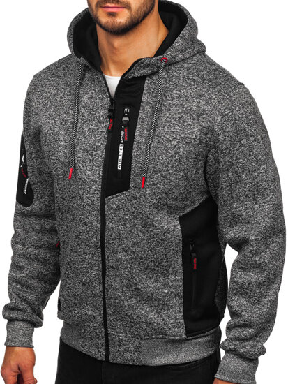 Sudadera-chaqueta con capucha para hombre antracita Bolf TC1211