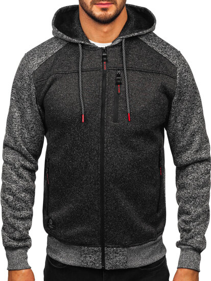 Sudadera-chaqueta con capucha para hombre antracita Bolf TC1219