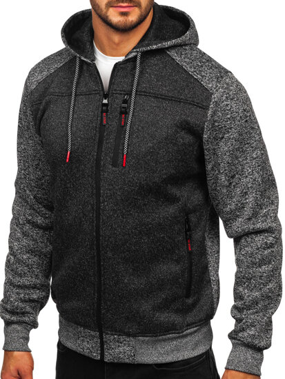 Sudadera-chaqueta con capucha para hombre antracita Bolf TC1219