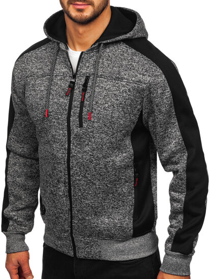 Sudadera-chaqueta con capucha para hombre antracita Bolf TC1230