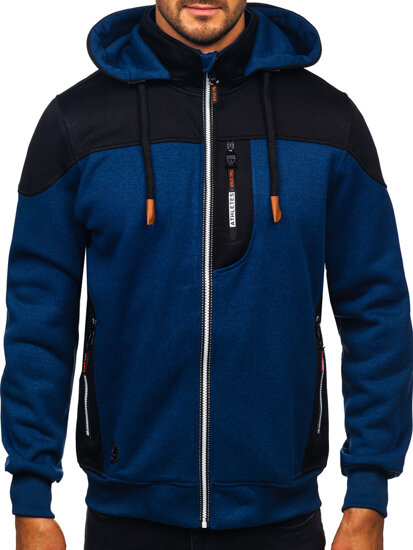 Sudadera-chaqueta con capucha para hombre azul oscuro Bolf TC1267