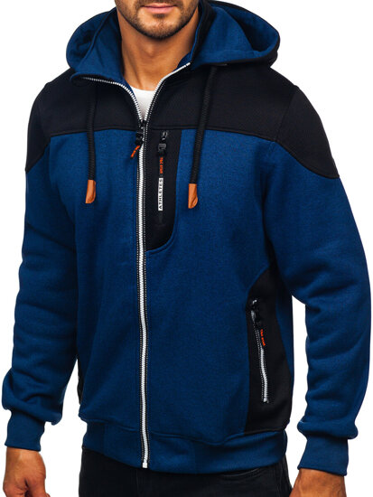 Sudadera-chaqueta con capucha para hombre azul oscuro Bolf TC1267