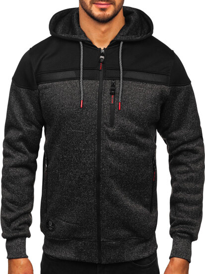 Sudadera-chaqueta con capucha para hombre grafito Bolf TC1217