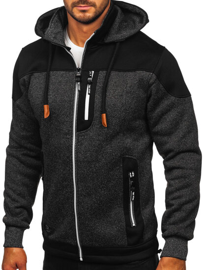 Sudadera-chaqueta con capucha para hombre grafito Bolf TC1229