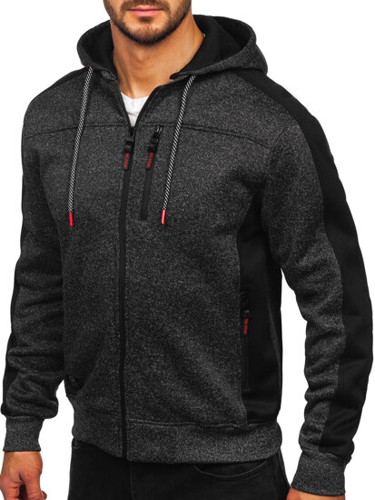 Sudadera-chaqueta con capucha para hombre grafito Bolf TC1230