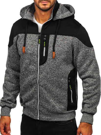 Sudadera-chaqueta con capucha para hombre grafito Bolf TC1267