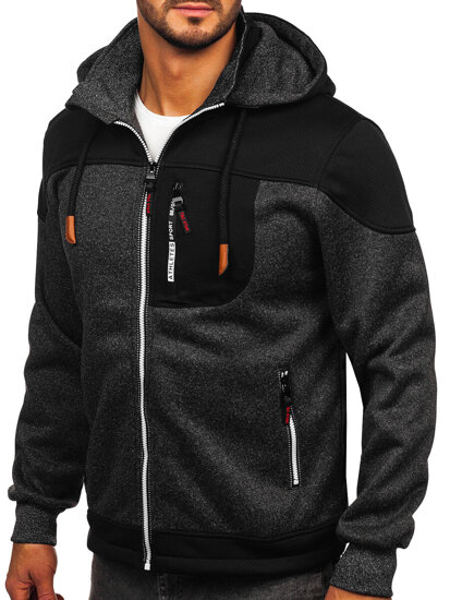 Sudadera-chaqueta con capucha para hombre grafito Bolf TC1268