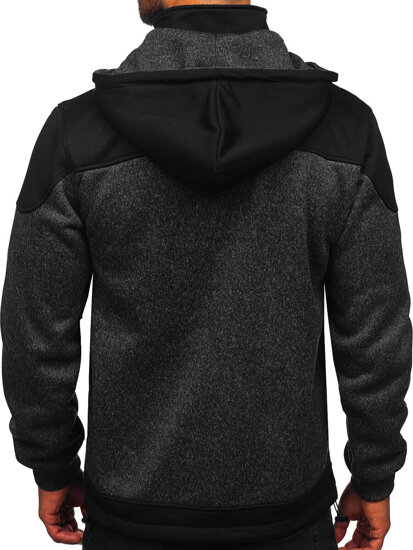 Sudadera-chaqueta con capucha para hombre grafito Bolf TC1268