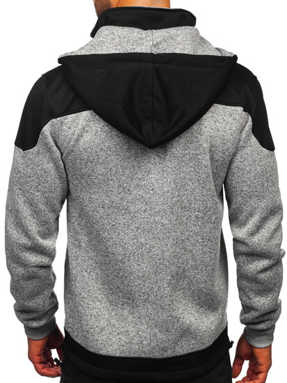 Sudadera-chaqueta con capucha para hombre gris Bolf TC1229