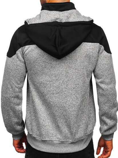 Sudadera-chaqueta con capucha para hombre gris Bolf TC1267