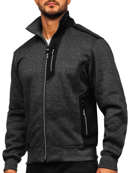 Sudadera-chaqueta con cuello alto para hombre grafito Bolf TC1232