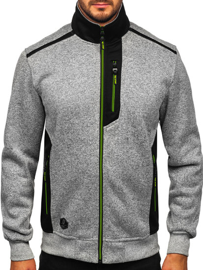 Sudadera-chaqueta con cuello alto para hombre gris Bolf TC1232