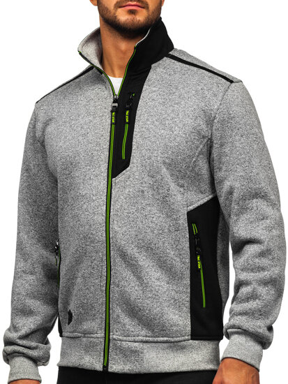 Sudadera-chaqueta con cuello alto para hombre gris Bolf TC1232