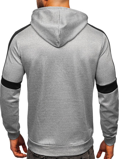 Sudadera con capucha con impresión para hombre gris  Bolf HY973