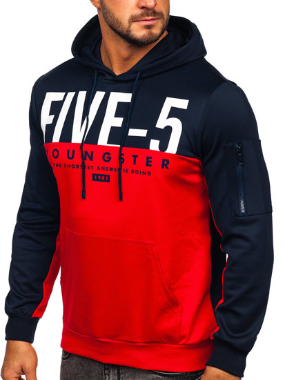 Sudadera con capucha con impresión para hombre rojo Bolf HY972