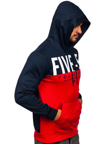 Sudadera con capucha con impresión para hombre rojo Bolf HY972